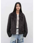 Fireladyfur Women's Casual Drop Shoulder Stand Collar Sheepskin Coat"Practical Wearism" - variant_title