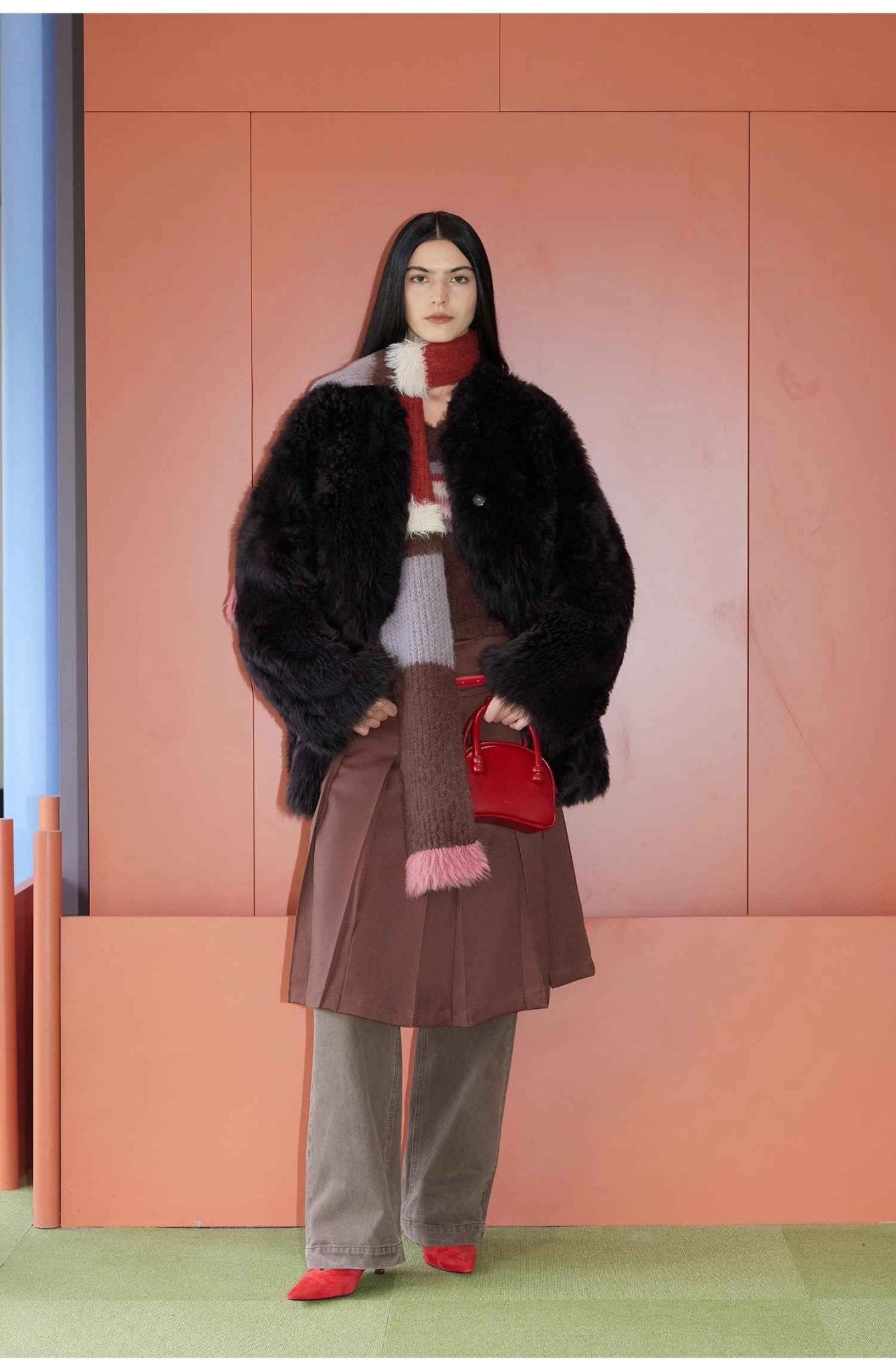 Fireladyfur Women's Casual Tuscan Sheepskin Jacket with Stand - up Collar“Sea of Love Accompaniment” - variant_title