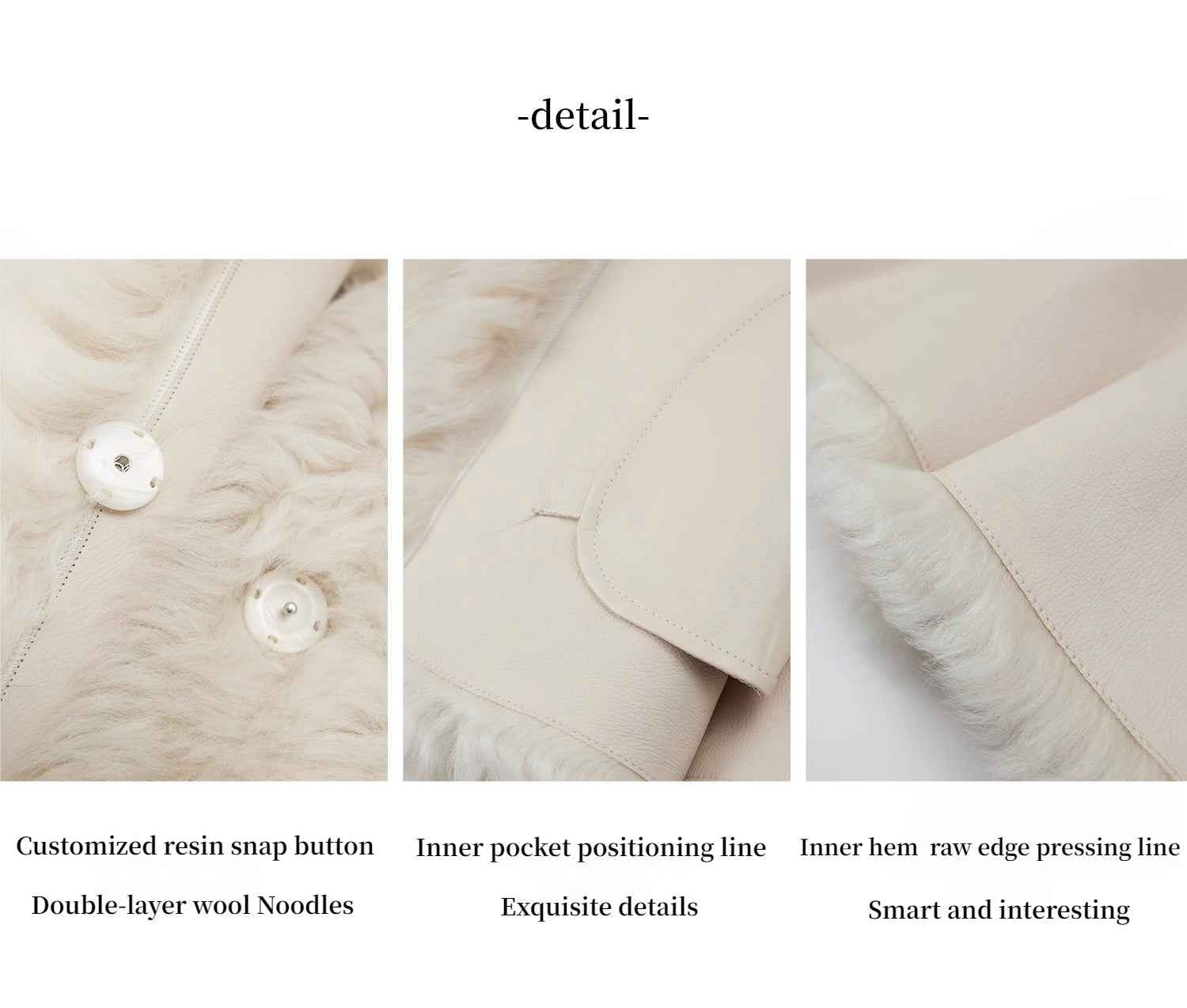 Fireladyfur Women's Casual Tuscan Sheepskin Jacket with Stand - up Collar“Sea of Love Accompaniment” - variant_title