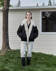 Fireladyfur Women's Detachable Contrasting Fox Fur Collar Down Jacket"Day and Night Rider" - variant_title