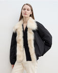 Fireladyfur Women's Detachable Contrasting Fox Fur Collar Down Jacket"Day and Night Rider" - variant_title