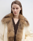 Fireladyfur Women's Detachable Contrasting Fox Fur Collar Down Jacket"Day and Night Rider" - variant_title