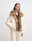 Fireladyfur Women's Detachable Contrasting Fox Fur Collar Down Jacket"Day and Night Rider" - variant_title