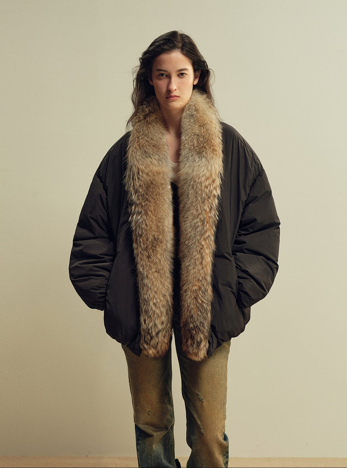 Fireladyfur Women’s Down Parka with Detachable Real Wolf Fur Trim Polish White Goose Down “Glacier Parka” - variant_title