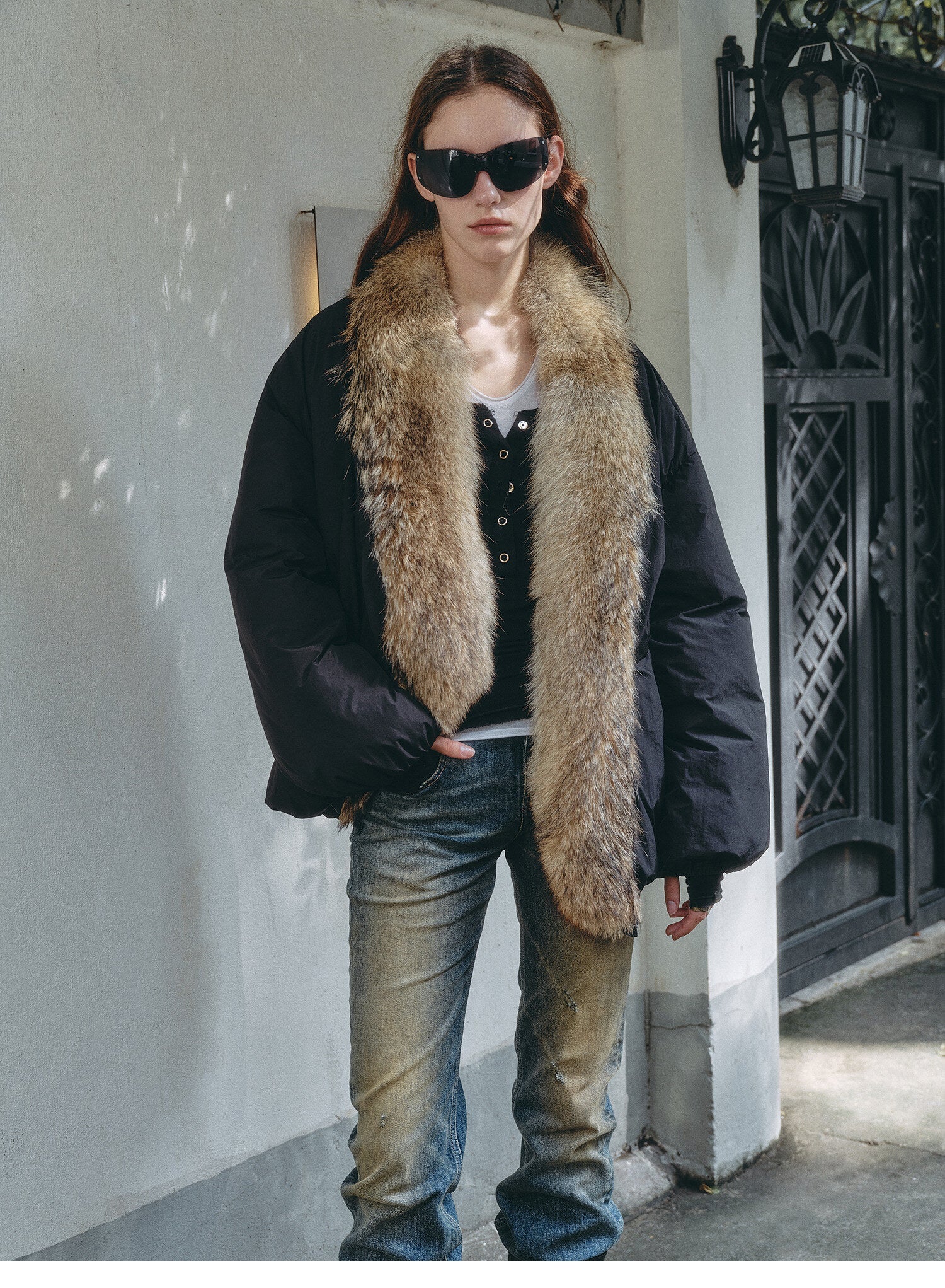 Fireladyfur Women’s Down Parka with Detachable Real Wolf Fur Trim Polish White Goose Down “Glacier Parka” - variant_title