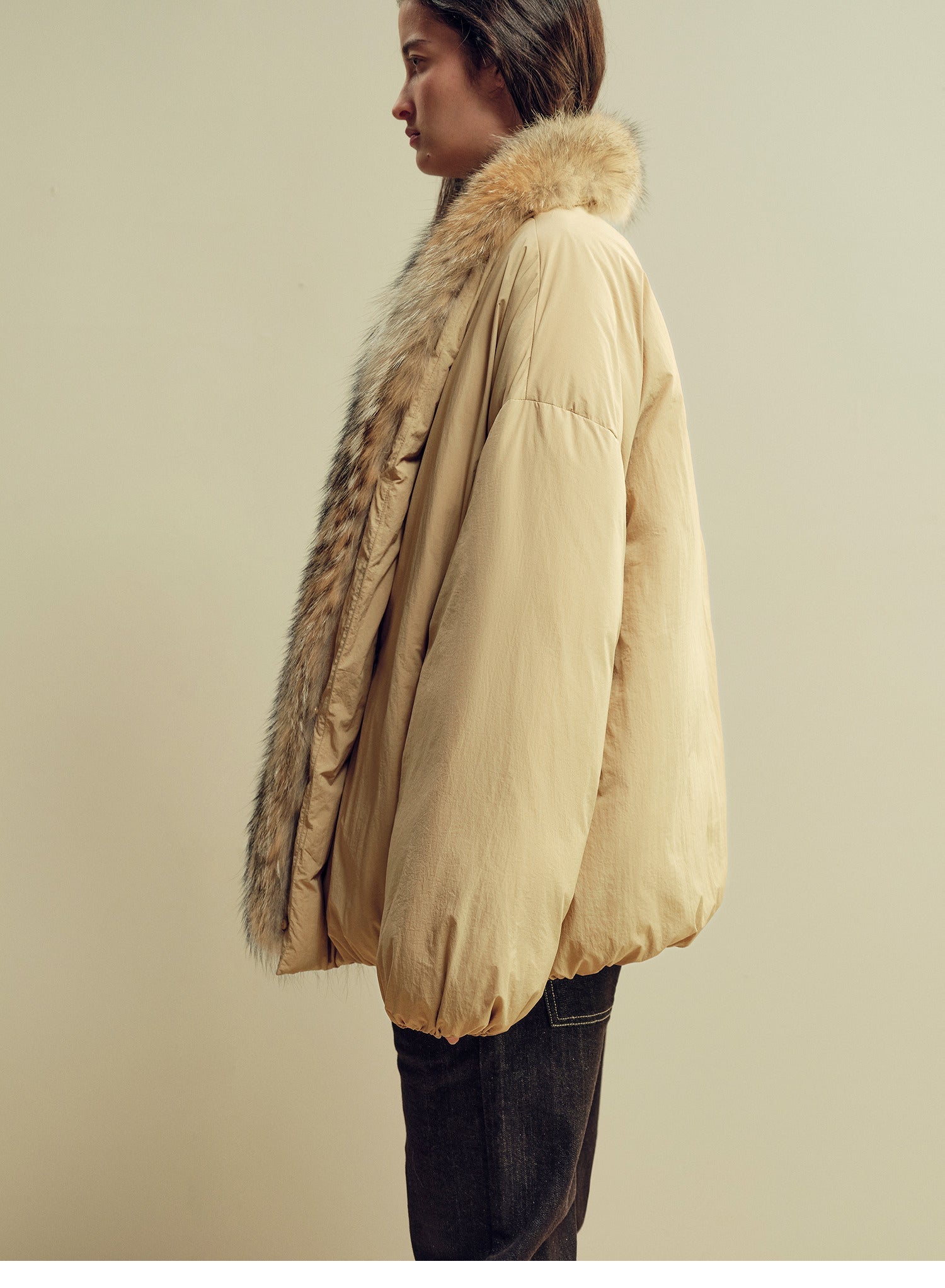 Fireladyfur Women’s Down Parka with Detachable Real Wolf Fur Trim Polish White Goose Down “Glacier Parka” - variant_title