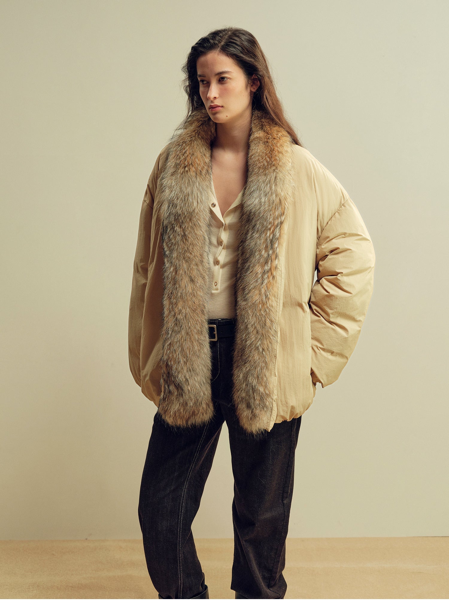 Fireladyfur Women’s Down Parka with Detachable Real Wolf Fur Trim Polish White Goose Down “Glacier Parka” - variant_title