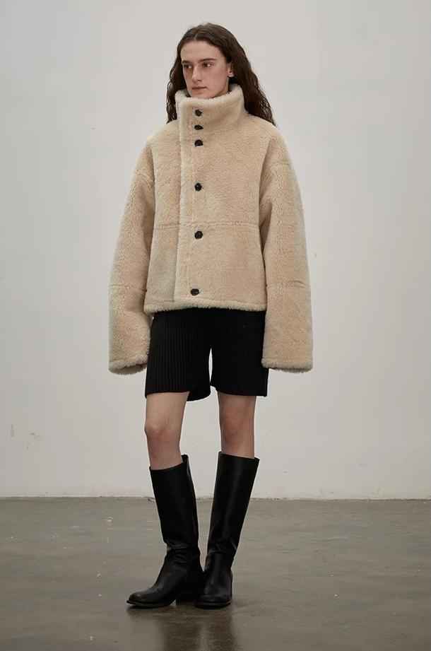 Fireladyfur Women's Faux Leather Shearling Jacket - Long Reversible Wool Coat Christmas Elk Design - variant_title