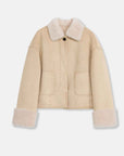 Fireladyfur Women's Faux Leather Shearling Jacket - Long Wool Suede Coat Winter Style - variant_title