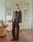 Fireladyfur Women's Faux Leather Shearling Jacket - Long Wool Suede Coat Winter Style - variant_title