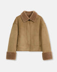 Fireladyfur Women's Faux Leather Shearling Jacket - Long Wool Suede Coat Winter Style - variant_title