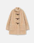 Fireladyfur Women's Faux Leather Shearling Jacket - Stand Collar Wool Coat Curly Style - variant_title