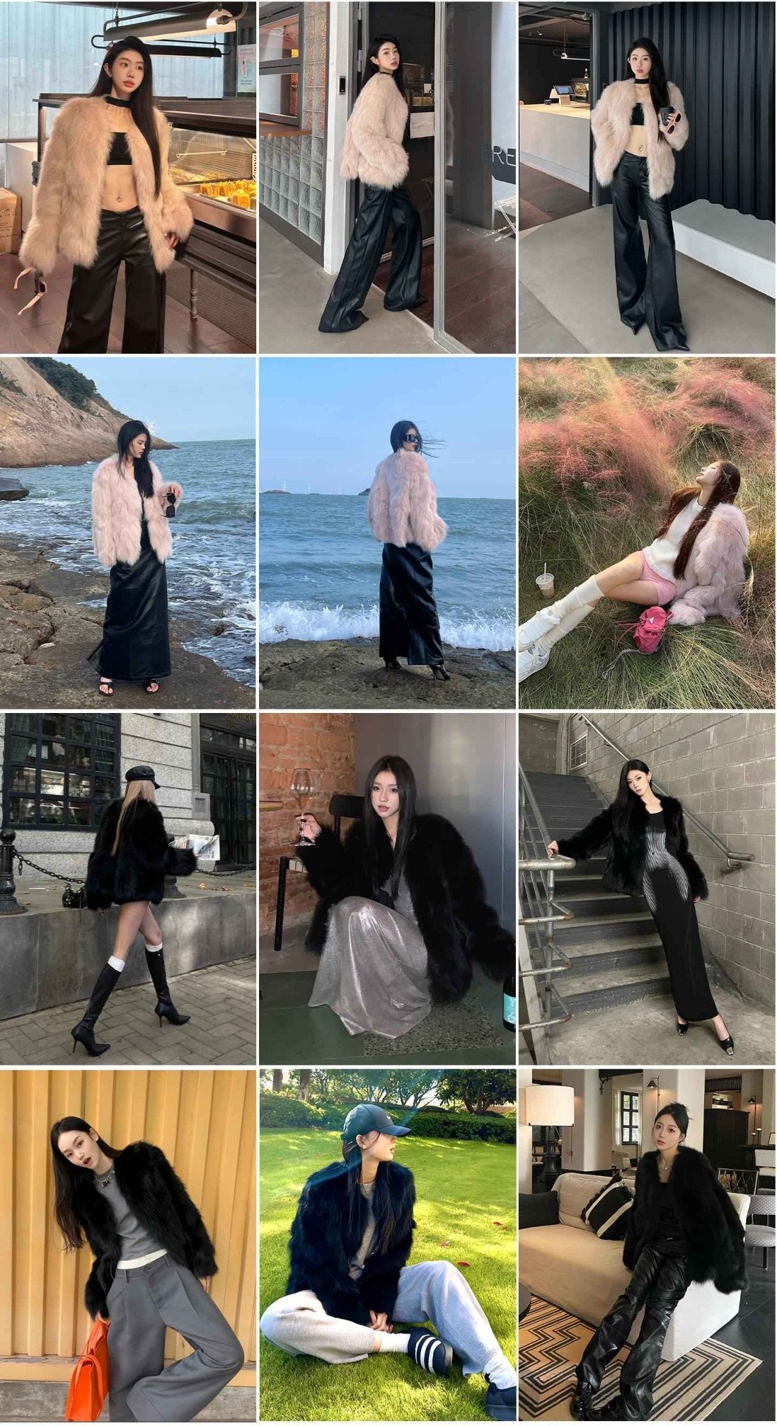 Fireladyfur Women's Finland Saga Fox Fur Fashion Cardigan“Black Sugar” - variant_title