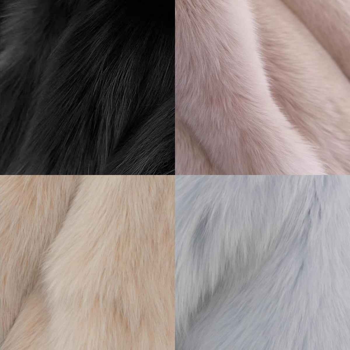 Fireladyfur Women's Finland Saga Fox Fur Fashion Cardigan“Black Sugar” - variant_title