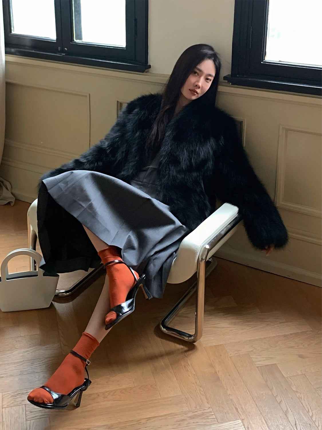 Fireladyfur Women's Finland Saga Fox Fur Fashion Cardigan“Black Sugar” - variant_title