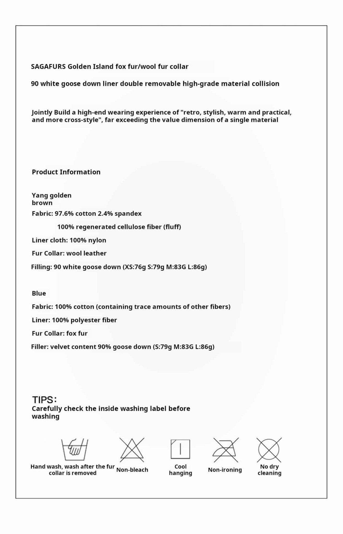 Fireladyfur Women’s Flocked Denim Goose Down Parka with Detachable Fox Fur Collar“City Travel” - variant_title