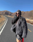 Fireladyfur Women's Fur Coat | Genuine Finnish Fox Fur"Reed Flower" - variant_title