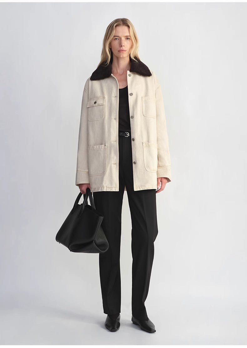 Fireladyfur Women's Goose Down Detroit Jacket with Merino wool Collar - variant_title