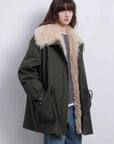 Fireladyfur Women’s Goose Down Parka coat with Toscana Shearling Fur“Green Mile Miracle” - variant_title