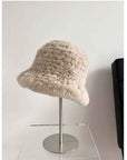 Fireladyfur Women's Hand - Knitted Rex Rabbit Fur Bucket Hat - variant_title