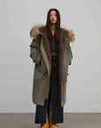 Fireladyfur Women’s Hooded Down Raccoon Fur Collar Parka Cold Weather“Manchester City old story” - variant_title