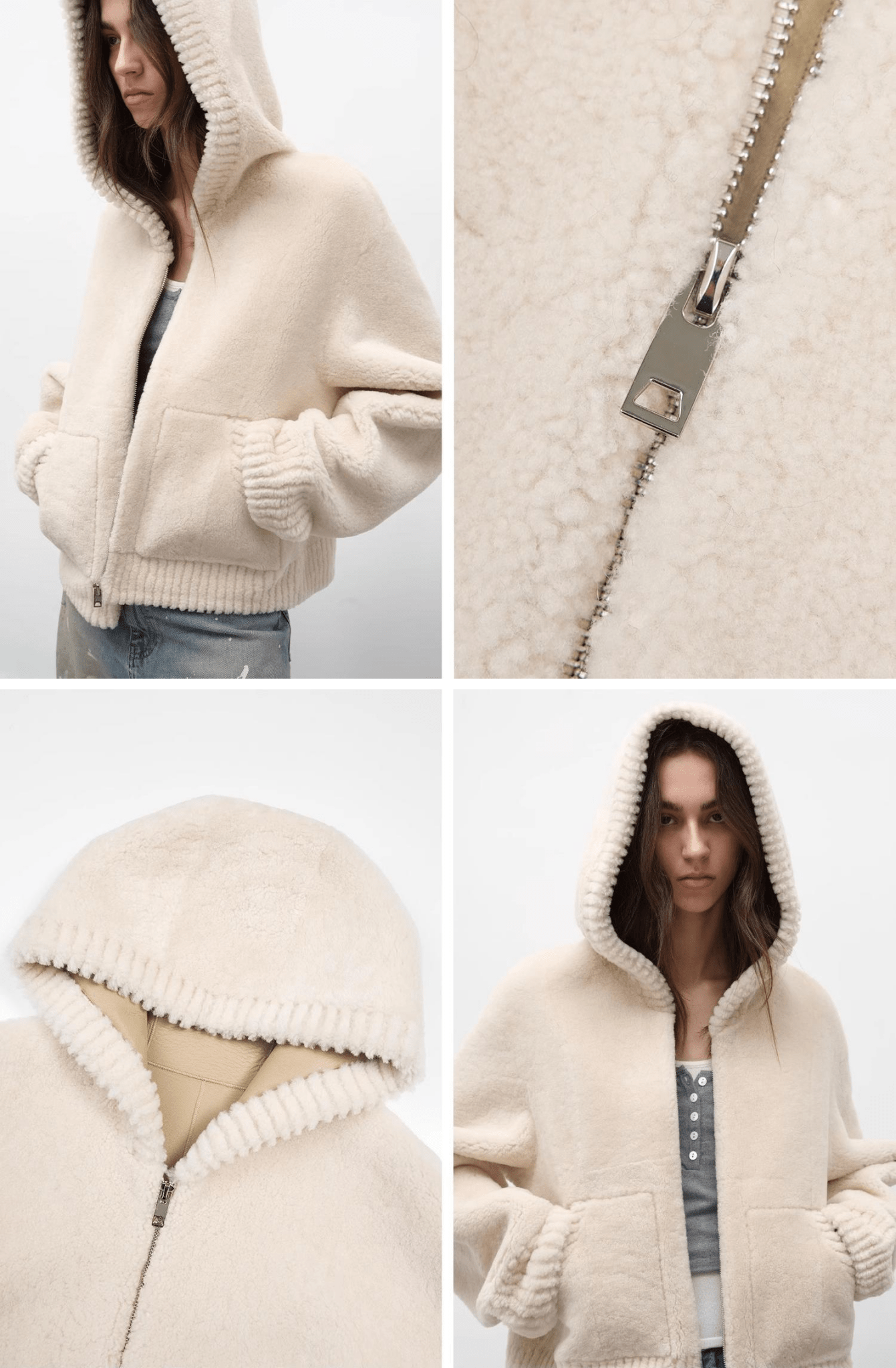 Fireladyfur Women's Hooded Merino Sheepskin Jacket“Bad boy” - variant_title