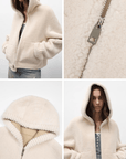 Fireladyfur Women's Hooded Merino Sheepskin Jacket“Bad boy” - variant_title