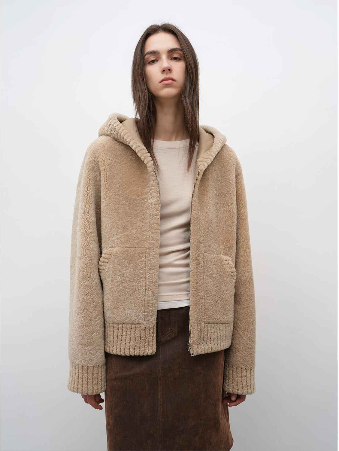 Fireladyfur Women's Hooded Merino Sheepskin Jacket“Bad boy” - variant_title