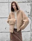 Fireladyfur Women's Hooded Merino Sheepskin Jacket“Bad boy” - variant_title