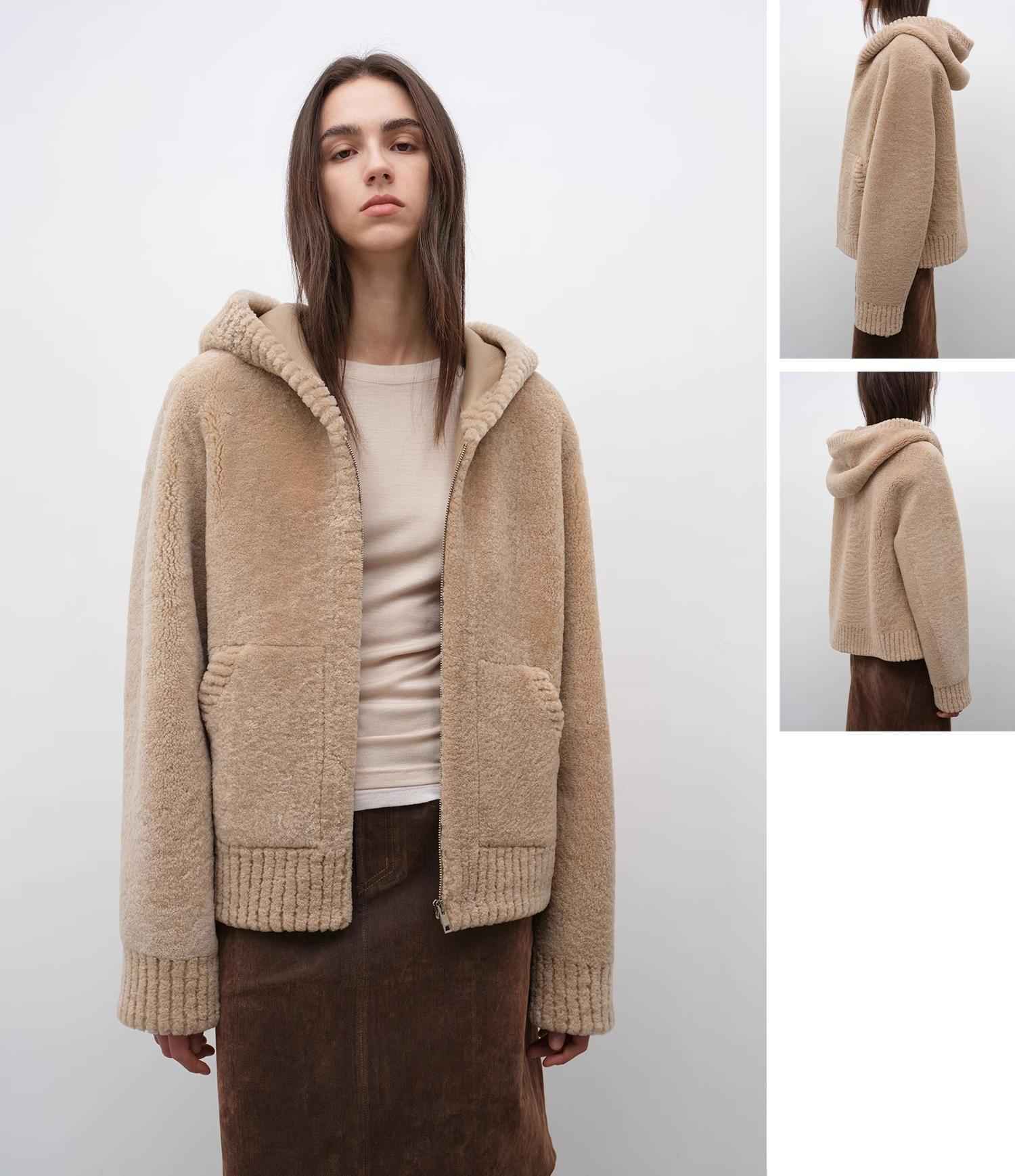 Fireladyfur Women's Hooded Merino Sheepskin Jacket“Bad boy” - variant_title