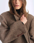 Fireladyfur Women's Italian Wool Herringbone Coat"Desert City" - variant_title
