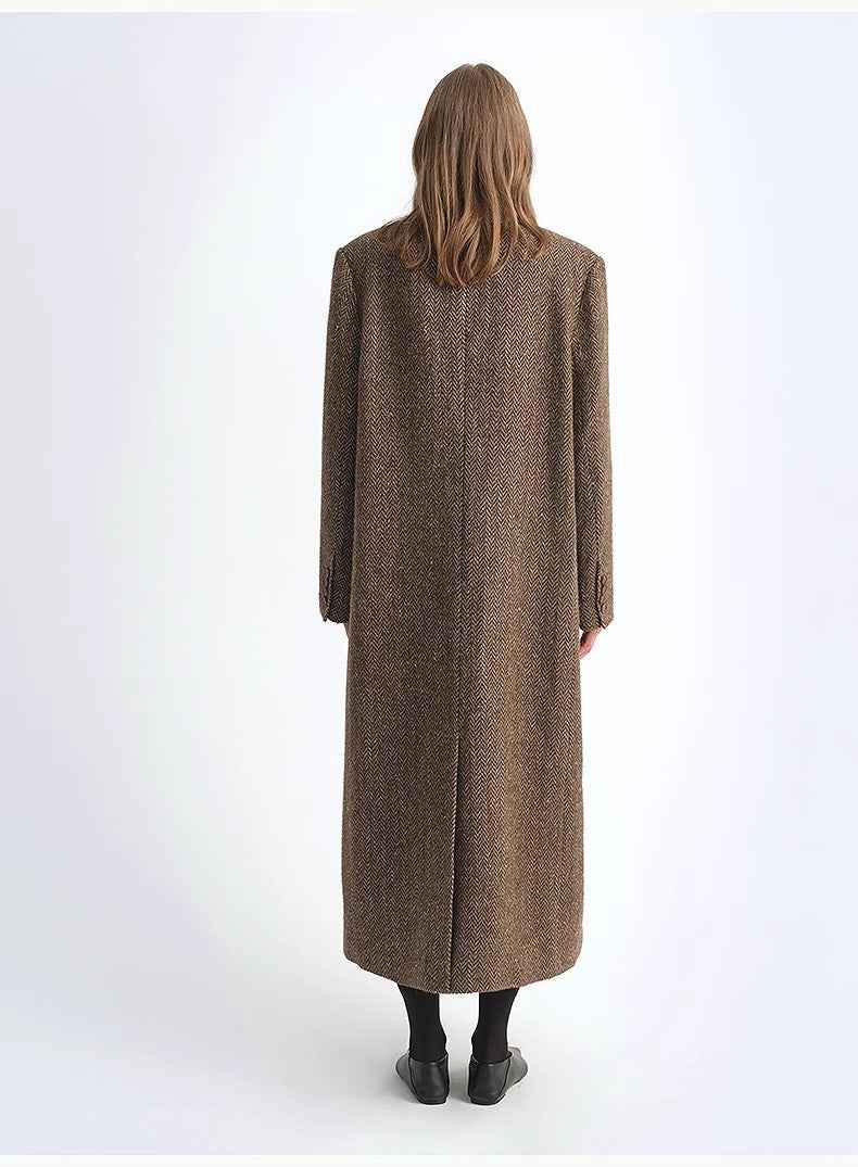 Fireladyfur Women's Italian Wool Herringbone Coat"Desert City" - variant_title