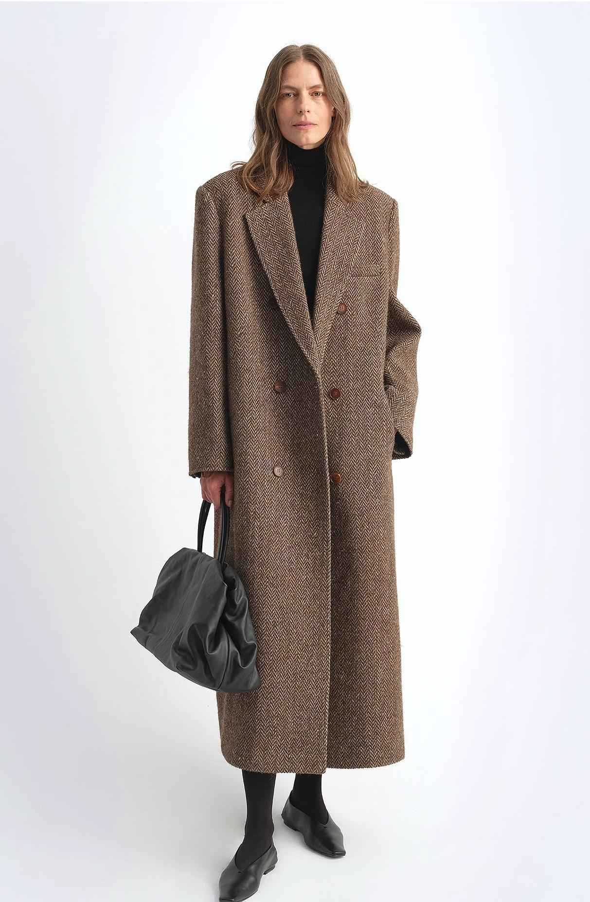 Fireladyfur Women's Italian Wool Herringbone Coat"Desert City" - variant_title