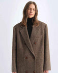 Fireladyfur Women's Italian Wool Herringbone Coat"Desert City" - variant_title