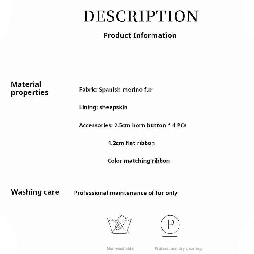 Snowy New Year lamb wool striped jacket size guide chart