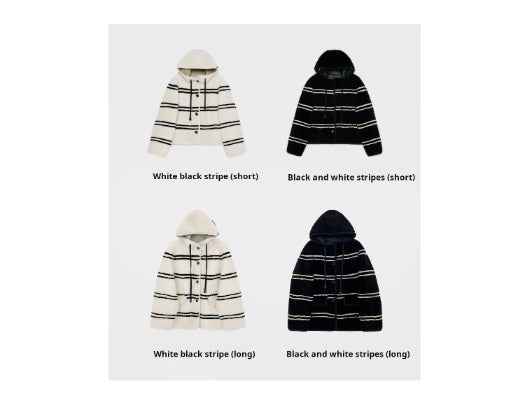 Fireladyfur Women's Lamb Wool Striped Jacket“Snowy New Year” - variant_title