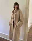 Fireladyfur Women's Long Sheepskin Jacket with Stand Collar“Dreamer” - variant_title