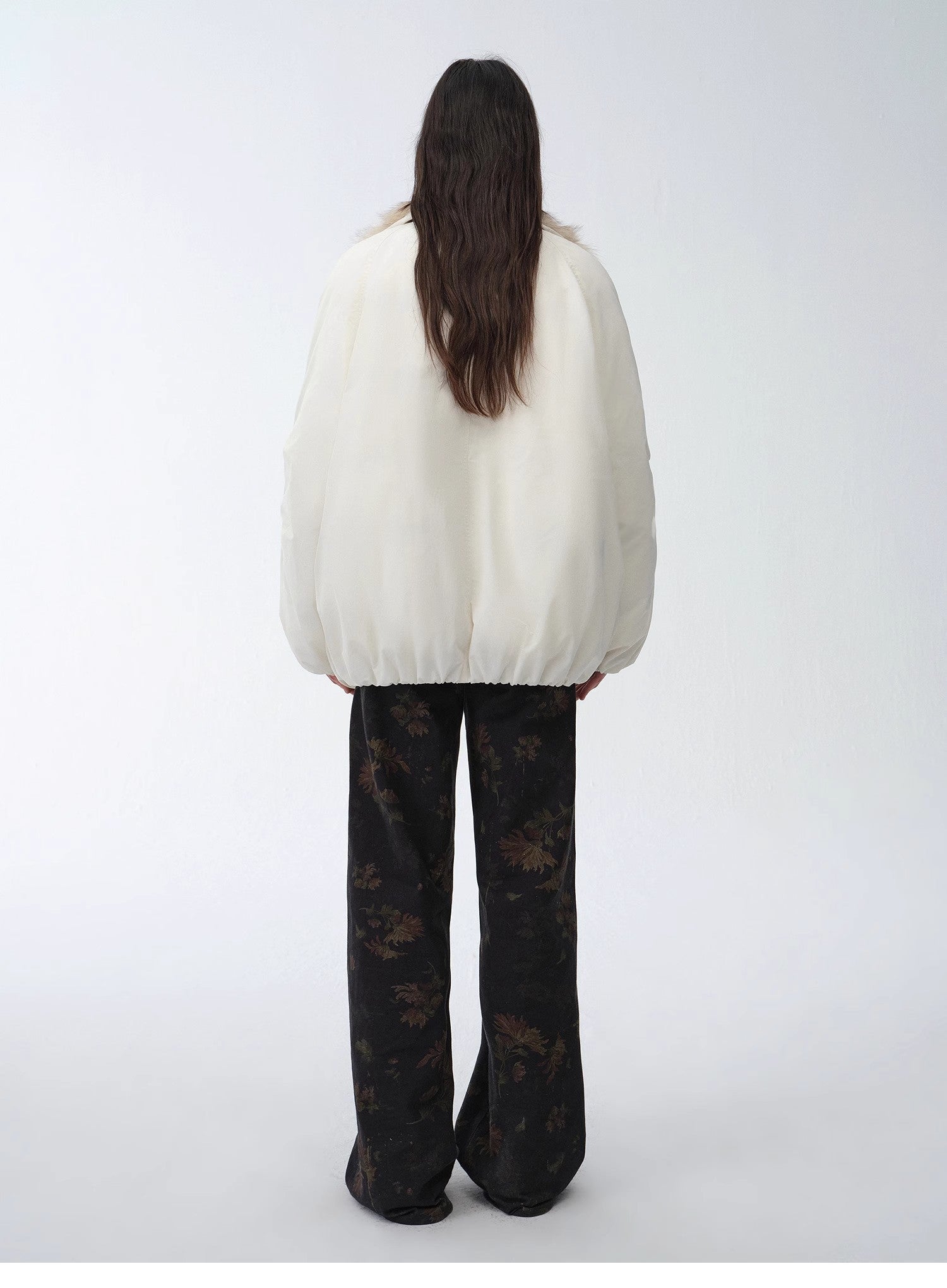 Fireladyfur Women's Mid - Length Two - Tone Fox Fur Down Jacket"Warm Dialogue" - variant_title