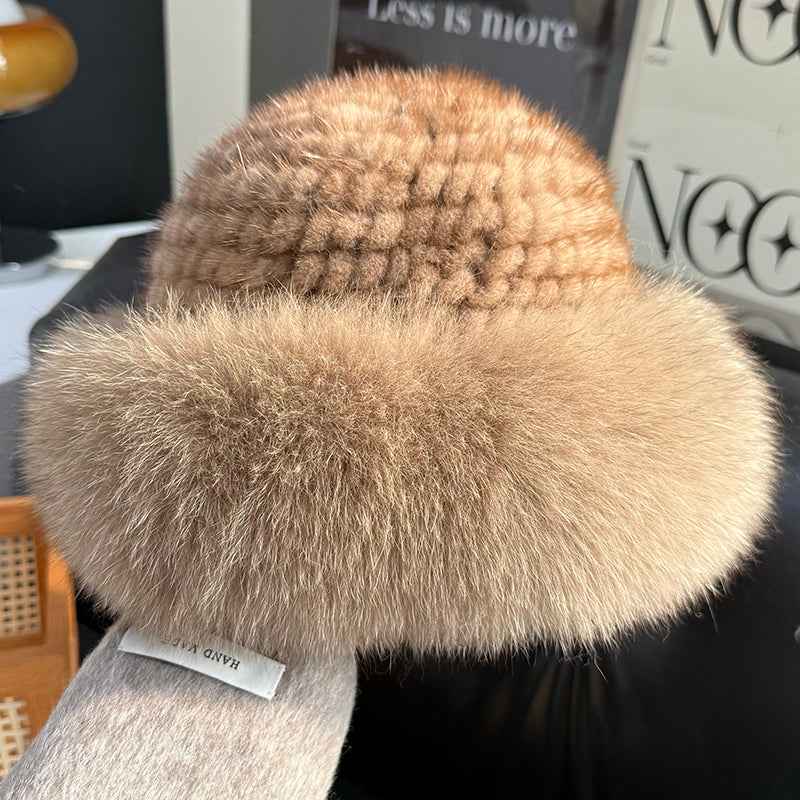 Fireladyfur Women's Mink & Fox Fur Winter Bucket Hat - variant_title
