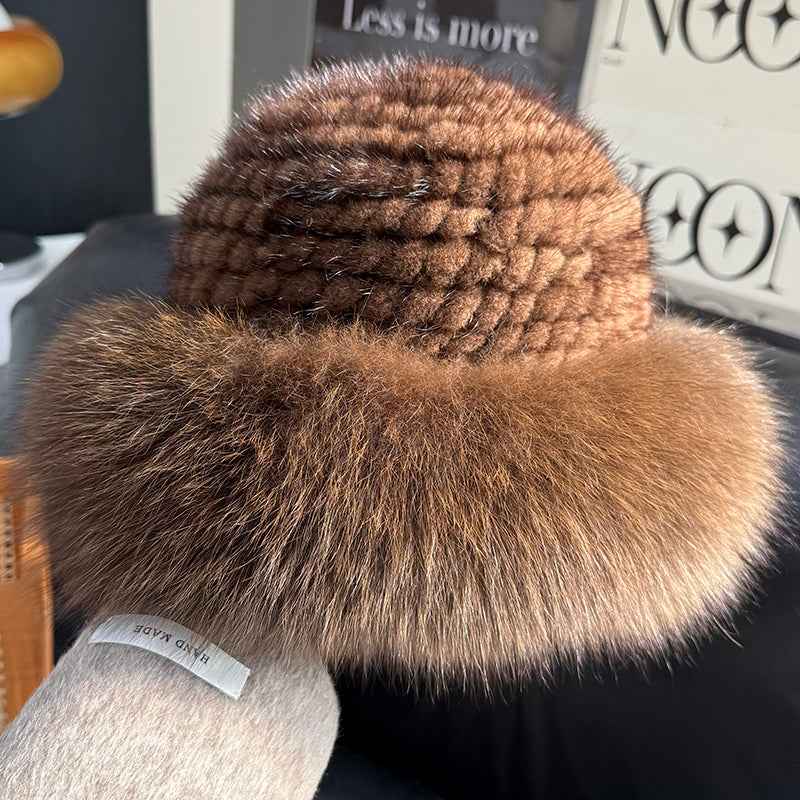 Fireladyfur Women's Mink & Fox Fur Winter Bucket Hat - variant_title