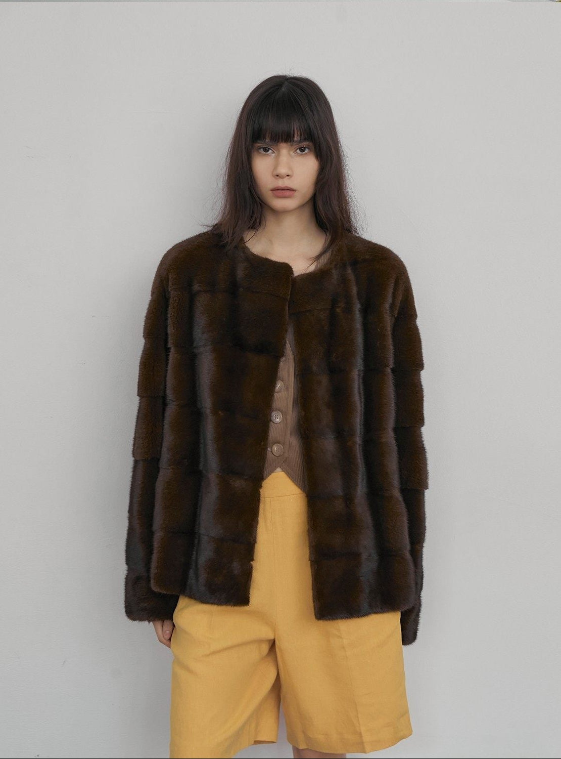 Fireladyfur Women's Purple Label Mink Coat | Horizontal Spine Tailoring | Mink Fur Outerwear“Legacy Mink” - variant_title