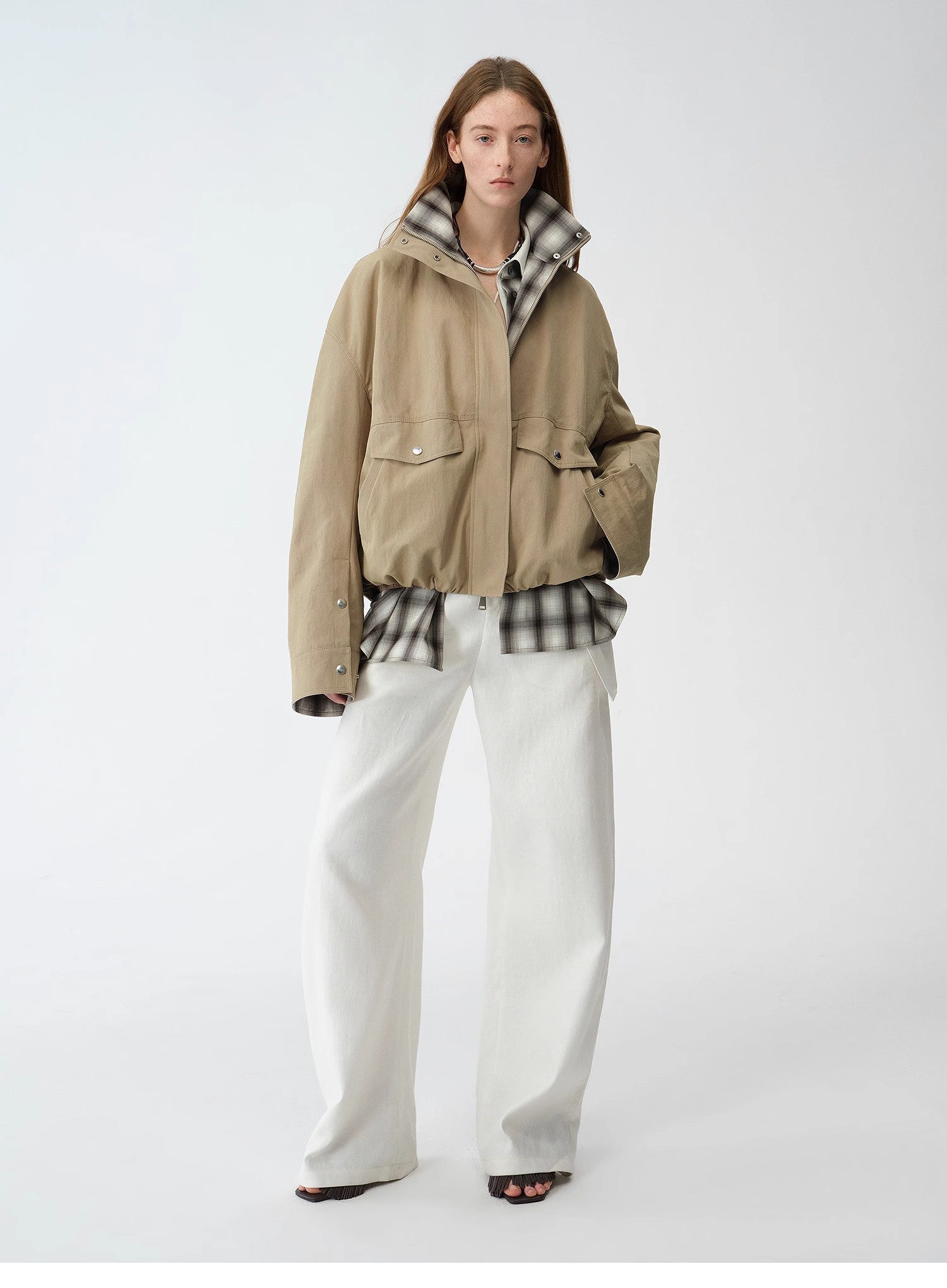 Fireladyfur Women's Retro Plaid Cotton Short Jacket | Loose Fit "Monsoon Climate" - variant_title