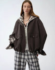 Fireladyfur Women's Retro Plaid Cotton Short Jacket | Loose Fit "Monsoon Climate" - variant_title