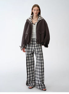 Fireladyfur Women's Retro Plaid Cotton Short Jacket | Loose Fit "Monsoon Climate" - variant_title