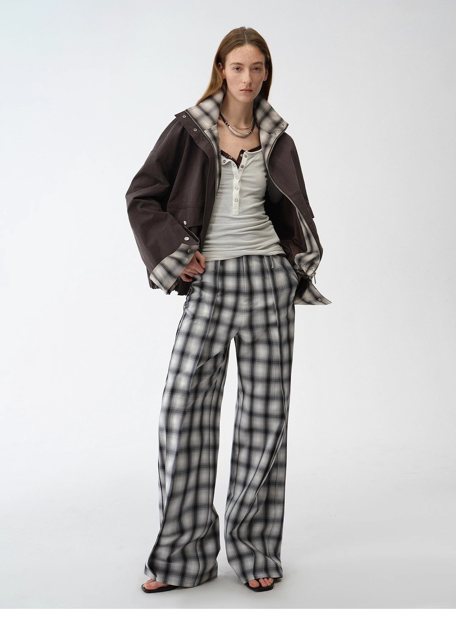 Fireladyfur Women's Retro Plaid Cotton Short Jacket | Loose Fit "Monsoon Climate" - variant_title