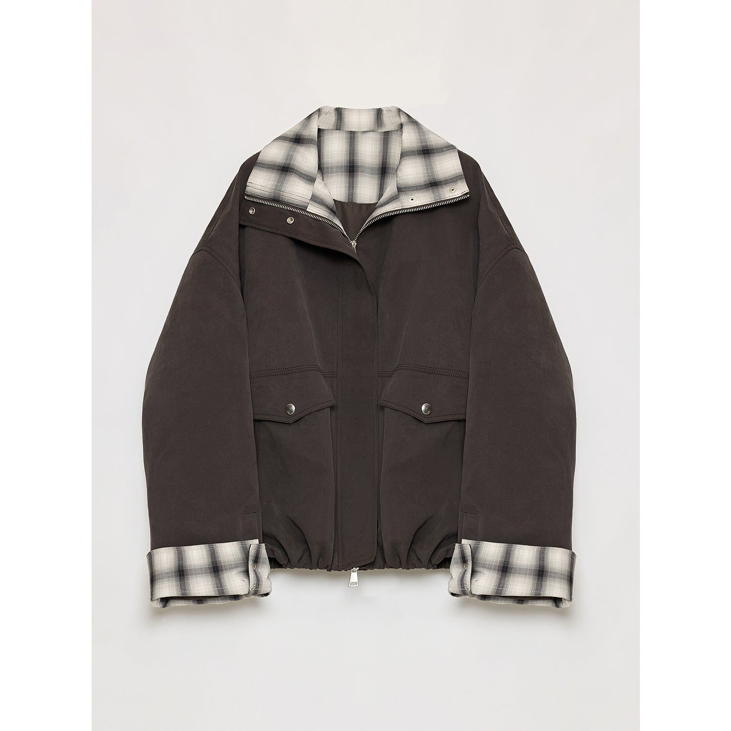 Fireladyfur Women's Retro Plaid Cotton Short Jacket | Loose Fit "Monsoon Climate" - variant_title