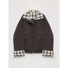 Fireladyfur Women's Retro Plaid Cotton Short Jacket | Loose Fit "Monsoon Climate" - variant_title