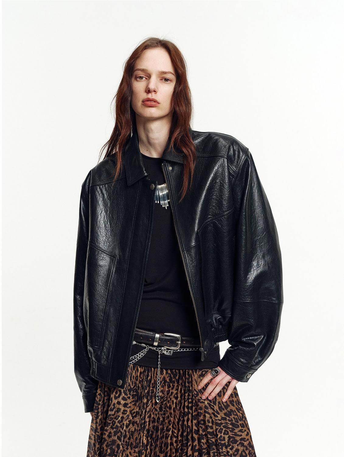 Fireladyfur Women's Retro Work Jacket in Waxed Leather "Fashionable Luke"Firelady Fur