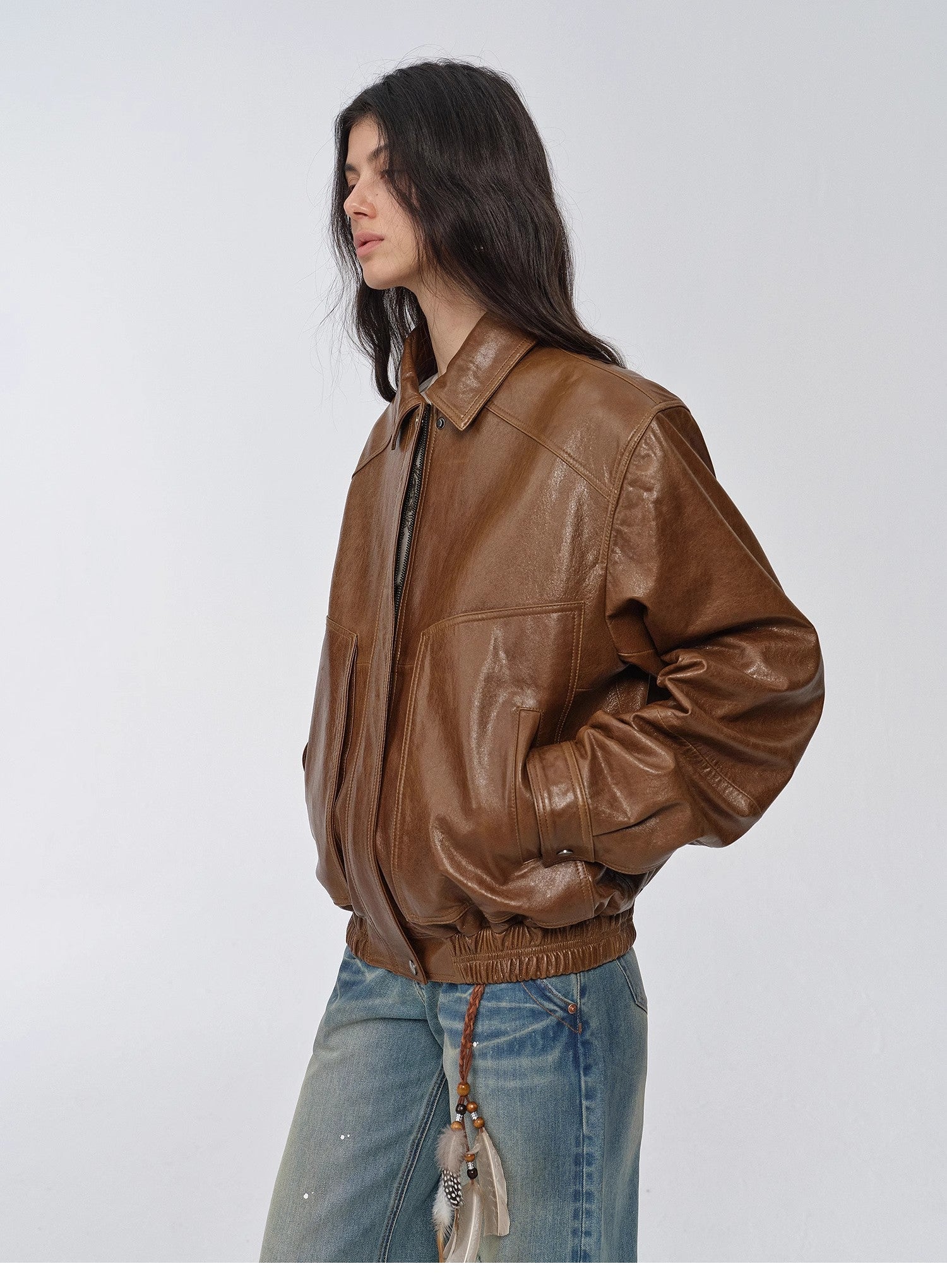 Fireladyfur Women's Retro Work Jacket in Waxed Leather "Fashionable Luke" - variant_title