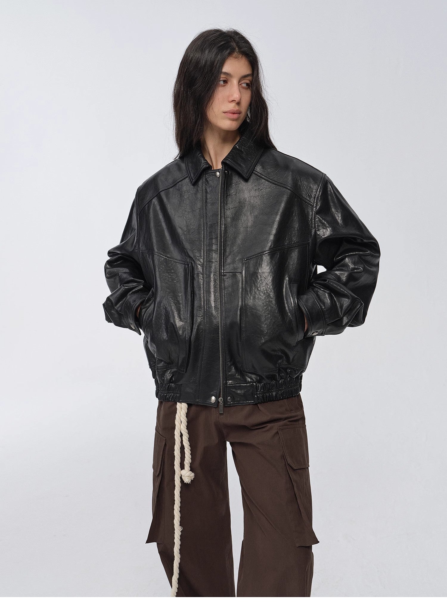 Fireladyfur Women's Retro Work Jacket in Waxed Leather "Fashionable Luke" - variant_title